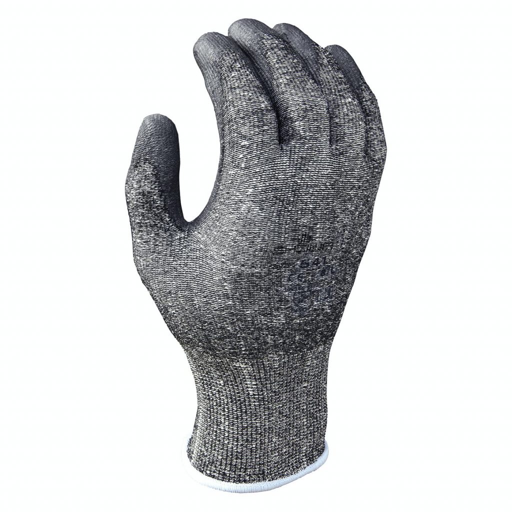 Showa® 541 gray polyurethane coated speckled black seamless knit HPPE A2 gloves